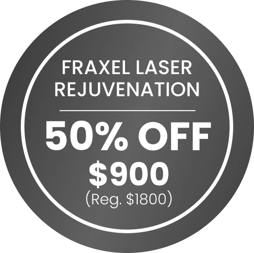 Fraxel Laser Rejuvenation 50% off $900 Reg. $1800 badge